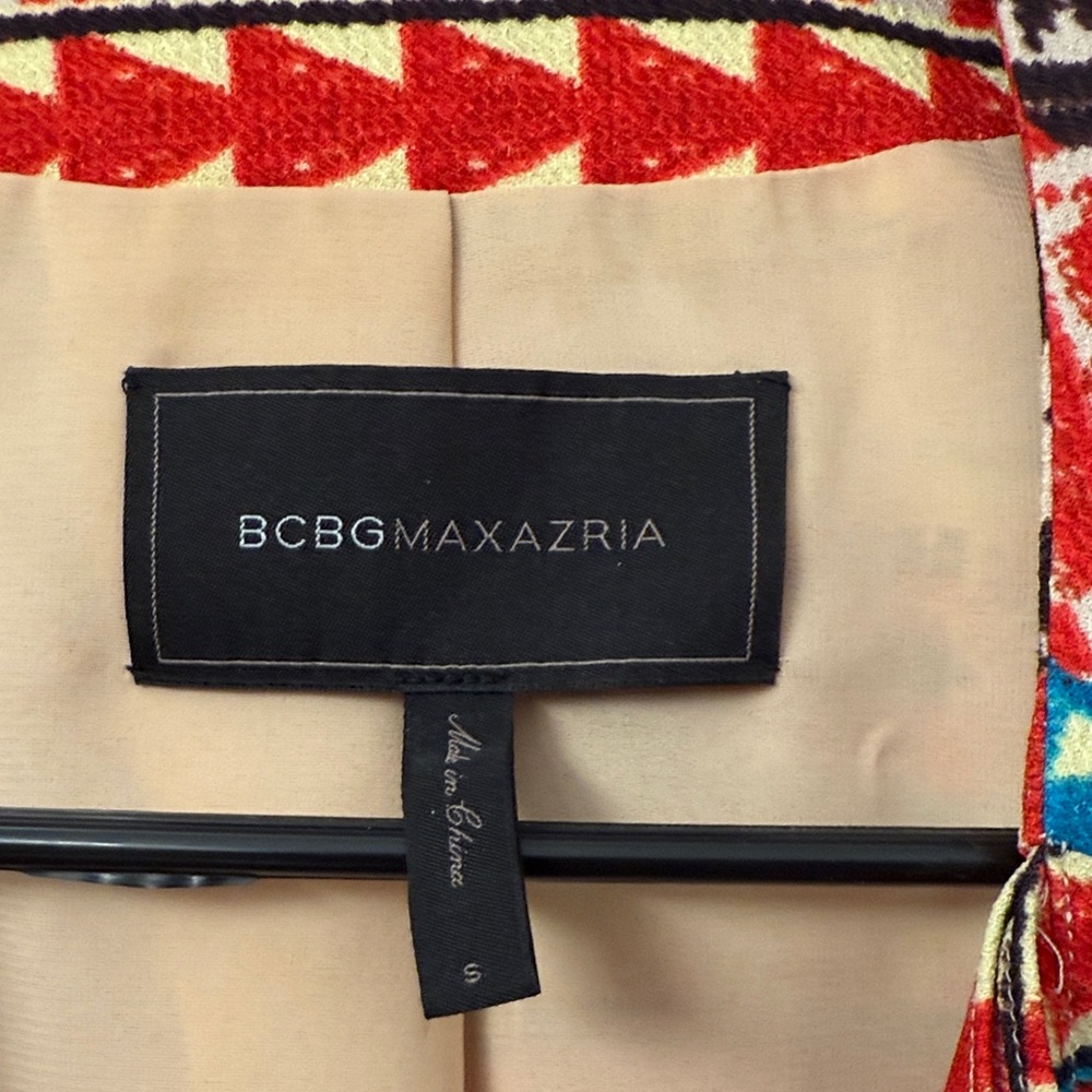 Bcbgmaxazria Red Multicolor Patterned Blazer - image 2